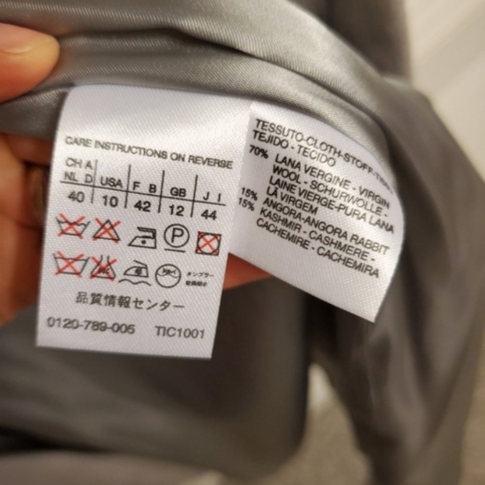 🚫MAXMARA Gray Virgin Wool Cashmere Open Overcoat - Picture 8 of 8